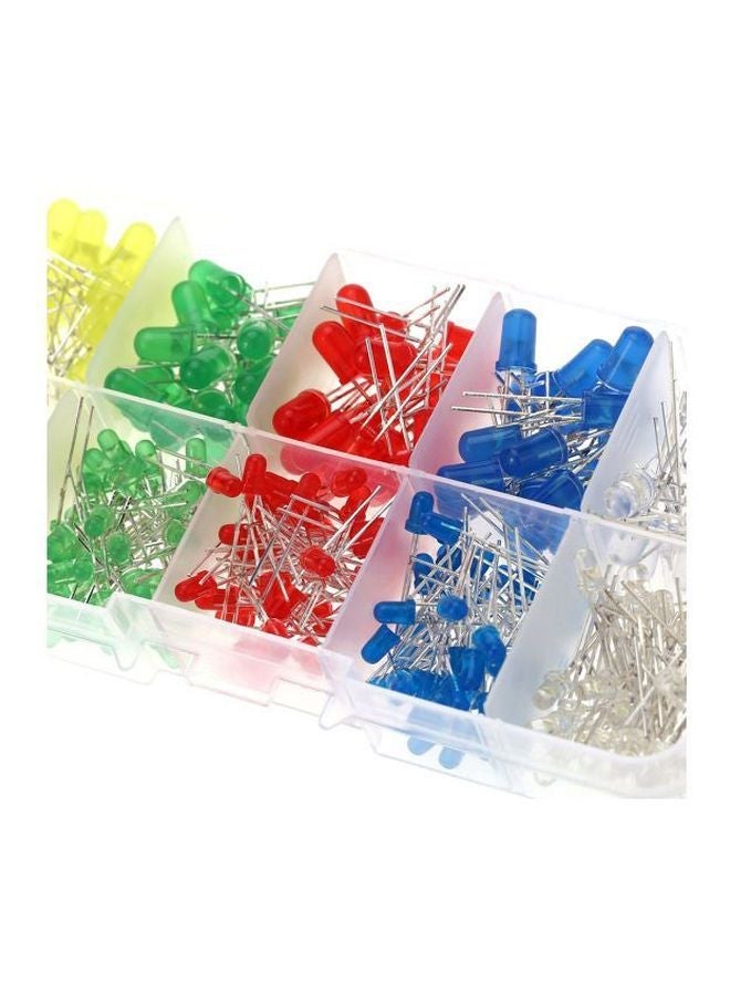 300-Piece 2-Pin Diffused LED Light Emitting Diode Bulb Green/Yellow/Red - Image 4