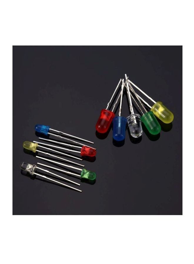 300-Piece 2-Pin Diffused LED Light Emitting Diode Bulb Green/Yellow/Red - Image 5