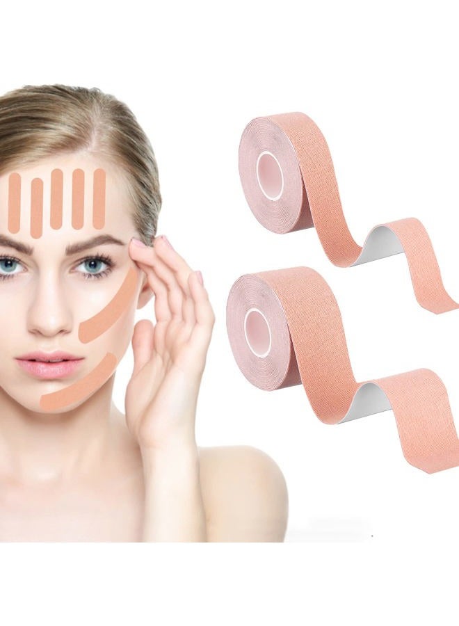 Jolbndcv 2 Rolls Face Tape Facial Myofascial Lift Tape Anti Wrinkle Patches Face Toning Belts Freeze Stickers Neck Lift Tape for Firming And Tightening Skin（2.5cm*5m&3.8cm*5m） - Image 1