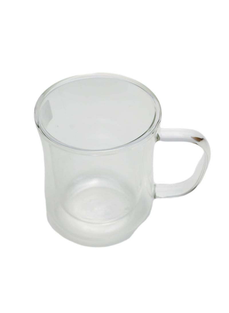 Coffee Glass/ Coffee Mug/ Patterned Transparent Coffee Glass Mugs/ Glass For Coffee, Juice, Water, Soft Drinks/ Curved Pattern Coffee Glass & Drink Serving Glass - Image 2