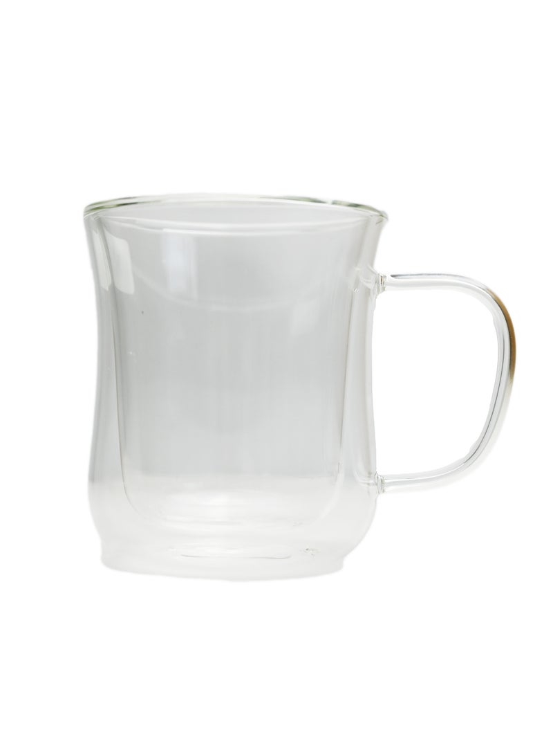 Coffee Glass/ Coffee Mug/ Patterned Transparent Coffee Glass Mugs/ Glass For Coffee, Juice, Water, Soft Drinks/ Curved Pattern Coffee Glass & Drink Serving Glass - Image 1