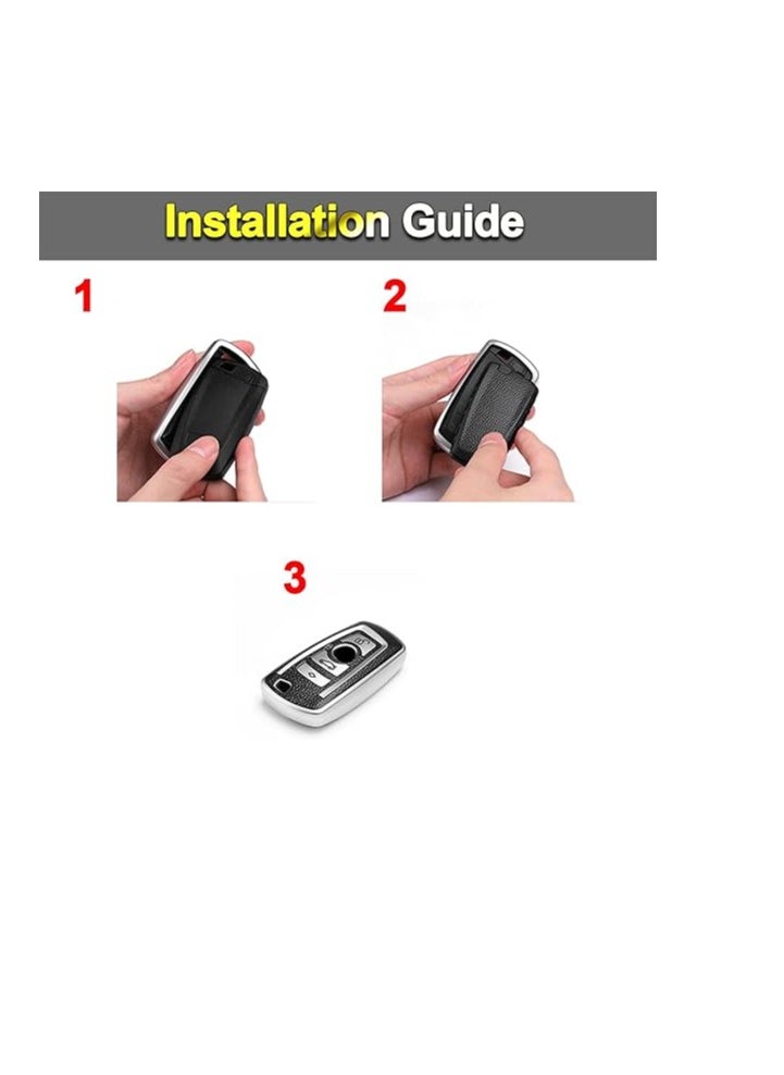 OUYoo - OUYoo Suitable for BMW key fob,Advanced soft TPU key box is compatible with X1 X3 X4 X5 X6 1 2 4 5 6 7 M3 M5 M6 GT3 GT5 G30 F10 F15 F16 F20 series smart key,With a key chain.（Green） - Image 1
