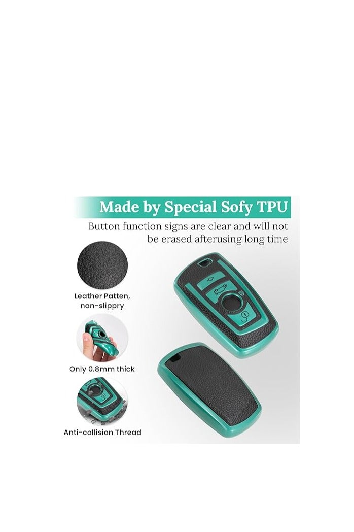 OUYOO مناسبة لمفتاح BMW FOB ، مربع مفتاح TPU الناعم المتقدم متوافق مع X1 x3 x4 x6 1 2 4 5 6 7 M3 M5 M6 GT3 GT5 G30 F15 F16 F20 Series Series Key ، مع سلسلة مفاتيح. - Image 3