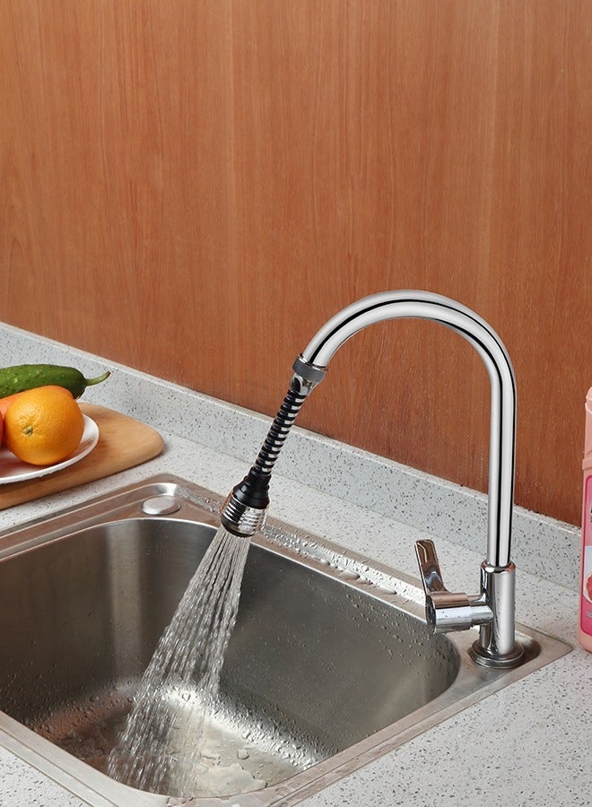 LAWAZIM Faucet Water Spray Nozzle Silver/Black - Flexible 360° Swivel Sink Sprayer with Adjustable Water Pressure and Dual Modes - Ideal for Kitchen and Bathroom Cleaning, Rinsing, and Washing - Image 1