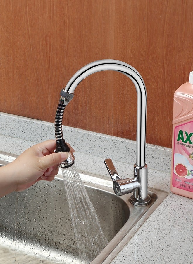 LAWAZIM Faucet Water Spray Nozzle Silver/Black - Flexible 360° Swivel Sink Sprayer with Adjustable Water Pressure and Dual Modes - Ideal for Kitchen and Bathroom Cleaning, Rinsing, and Washing - Image 3