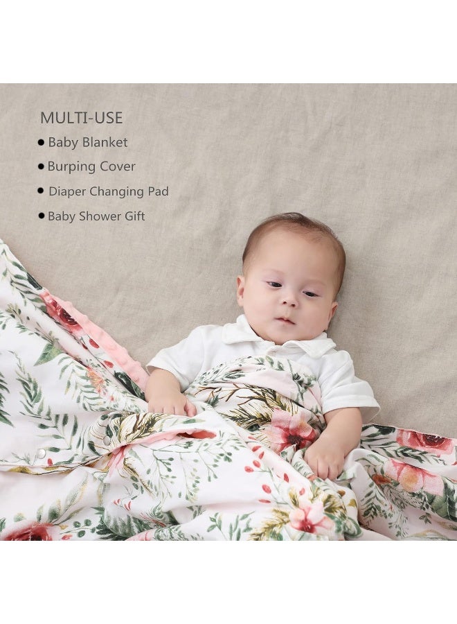 Insular Floral Car Seat Covers for Babies, Infant Minky Car Seat Canopy Cover for Boys Girls, Newborn Carseat Cover, Breastfeeding Nursing Cover, Pink Begonia - Image 5