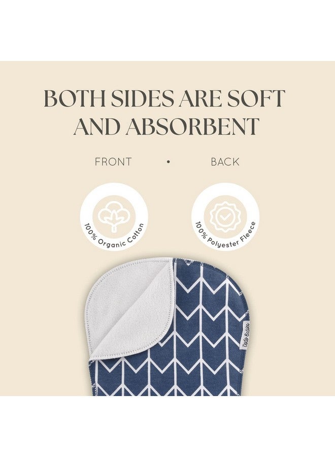 Dodo Babies 5-Pack Baby Burp Cloths - Soft, Absorbent Cotton Burp Cloths - includes Pacifier Case and 2 Pacifier Clips - Colors: Black, Blue and Gray - Image 3