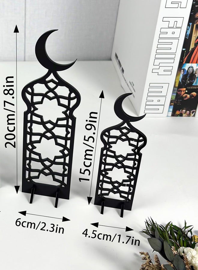 كانجلي قطعتان من زينة الطاولة الأكريليكية على شكل هلال مع تصميم مثقوب، زينة للعطلات مناسبة للاحتفالات، التجمعات العائلية، الذكريات السنوية، الحفلات، والمناسبات الأخرى - Image 4