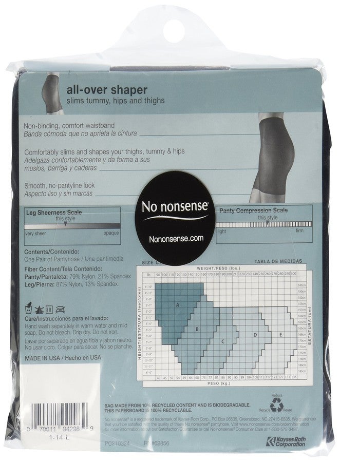 No nonsense womens Great Shapes All Over Shaping Tight pantyhose, Midnight Black, D US - Image 2