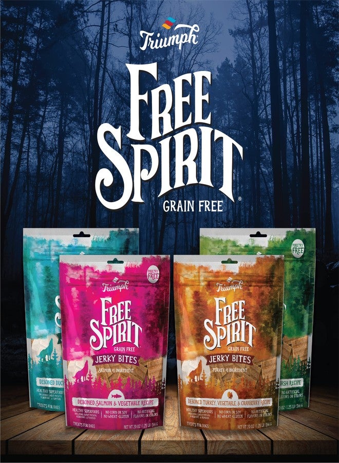 Triumph Free Spirit Grain Free Turkey, Vegetable & Cranberry Recipe Jerky Bites Dog Treats | 24 oz - Image 5