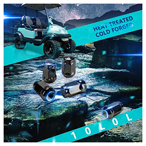 10L0L Golf Cart Chrome Wheel Lug Nuts 1/2"-20 for EZGO TXT RXV & Club Car DS Precedent Black (16 Pack),OEM# 14723-G1, 1010984, 14723-G1 - Image 5