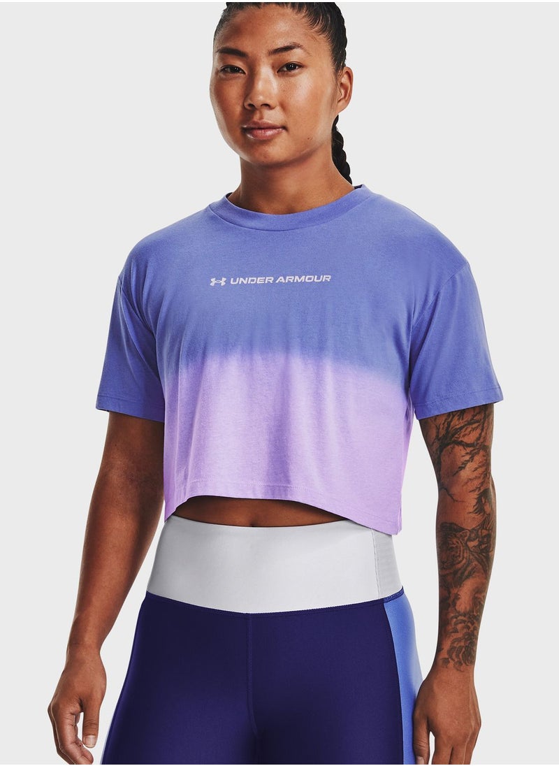 UNDER ARMOUR - Logo Dip Dye Cropped Top - Image 1