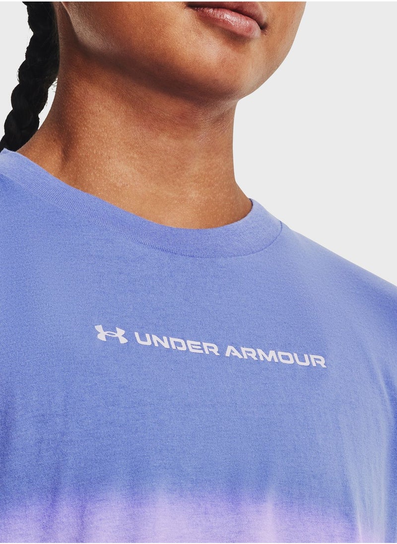 UNDER ARMOUR - Logo Dip Dye Cropped Top - Image 1