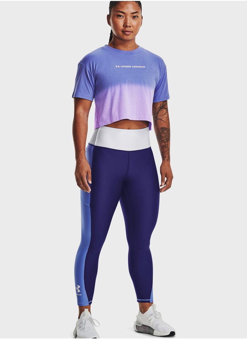 UNDER ARMOUR - Logo Dip Dye Cropped Top - Image 1