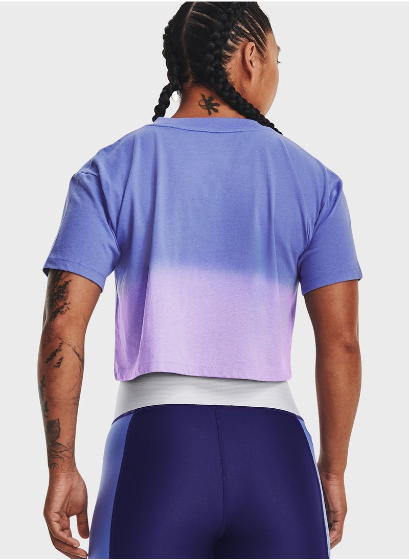 UNDER ARMOUR - Logo Dip Dye Cropped Top - Image 1