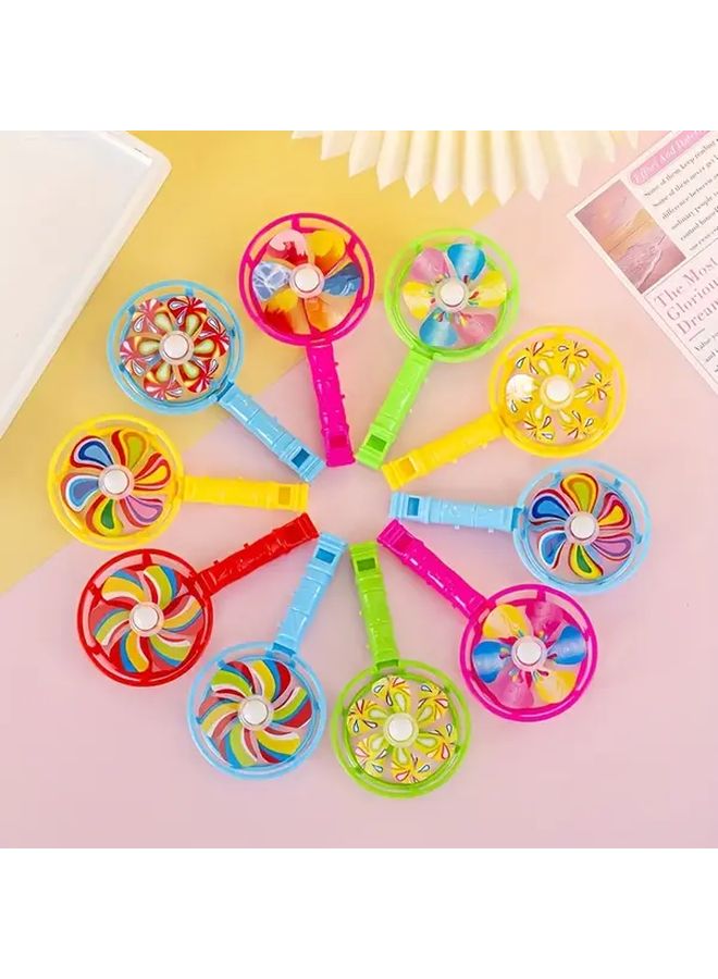 Colorful Windmills 10Pcs Durable Plastic Spinners Floral Designs For Outdoor Decorations Party Gifts - Image 1