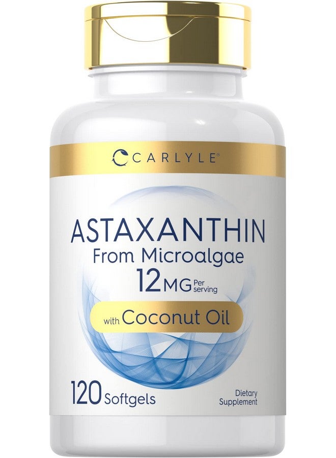 Carlyle كارلايل أستازانتين 12 ملغ | 120 كبسولة لينة | مكمل من الطحالب الدقيقة | مع زيت جوز الهند | خالي من الكائنات المعدلة وراثيًا وخالي من الغلوتين - Image 1