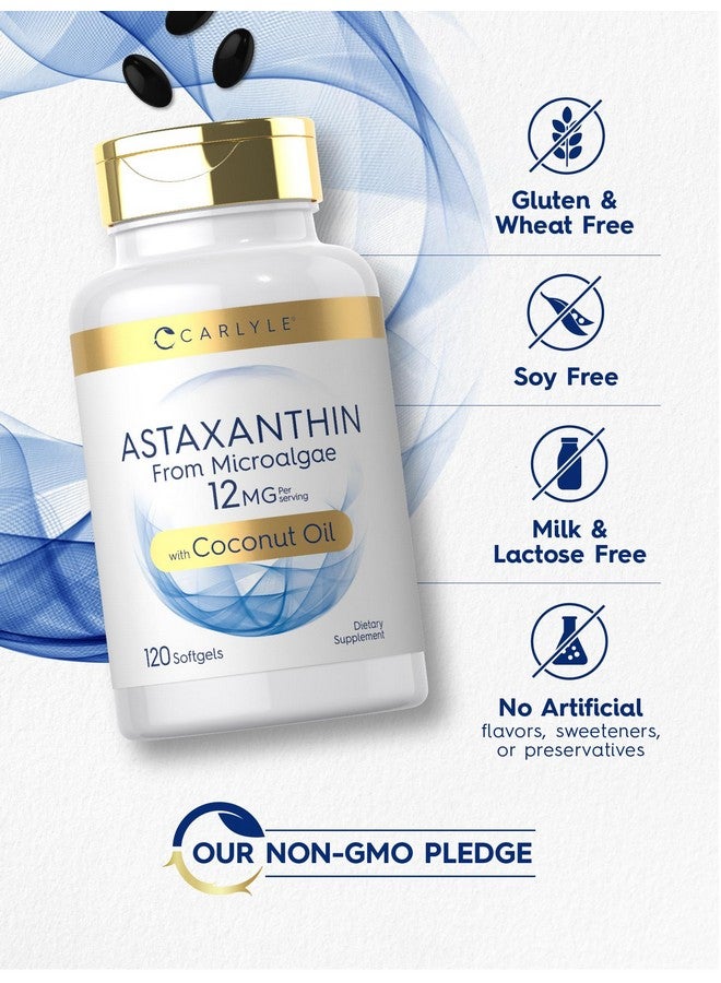 Carlyle كارلايل أستازانتين 12 ملغ | 120 كبسولة لينة | مكمل من الطحالب الدقيقة | مع زيت جوز الهند | خالي من الكائنات المعدلة وراثيًا وخالي من الغلوتين - Image 4