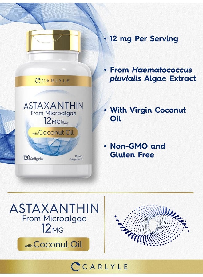 Carlyle كارلايل أستازانتين 12 ملغ | 120 كبسولة لينة | مكمل من الطحالب الدقيقة | مع زيت جوز الهند | خالي من الكائنات المعدلة وراثيًا وخالي من الغلوتين - Image 3