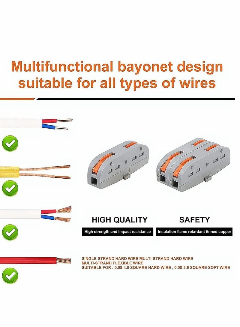 واي آند دي موصل سلكي مدمج واحد إلى سريع موصلات ربط كتلة طرفية يمكن توصيل متنوع 2 3 4 5 6 طرق ، 50 قطعة - Image 3
