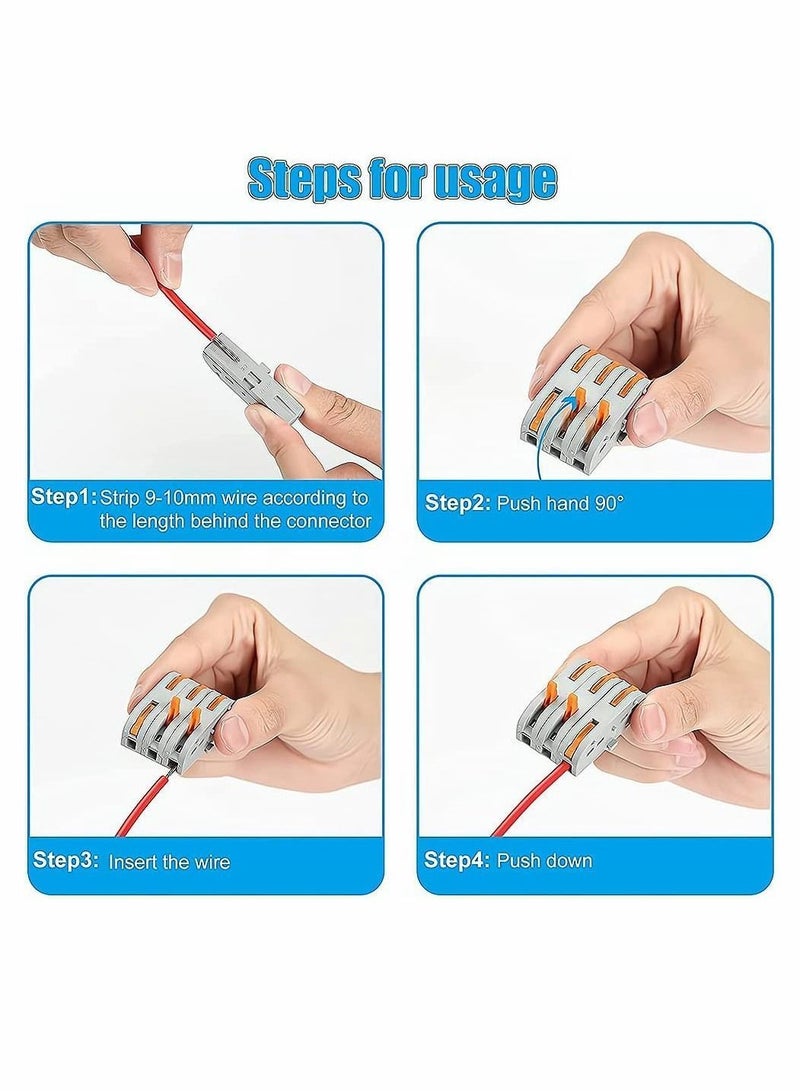 واي آند دي موصل سلكي مدمج واحد إلى سريع موصلات ربط كتلة طرفية يمكن توصيل متنوع 2 3 4 5 6 طرق ، 50 قطعة - Image 5