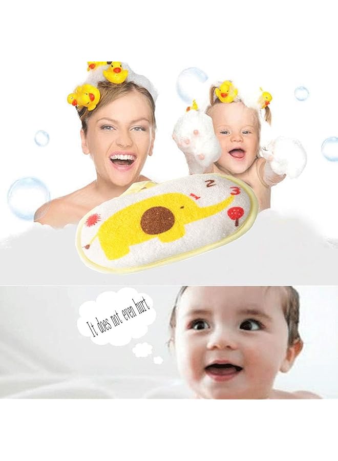 X spring Baby Bath Sponge Set 3 Pcs Ultra Soft Cotton Sponges For Gentle Newborn Bathing Hypoallergenic Baby Bath Brush With Cartoon Design For Sensitive Skin Perfect Infant Bath Accessories - Image 4