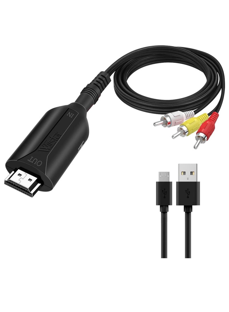 SYOSI محول كابل مركب AV/RCA CVBS إلى HDMI (ذكر) محول صوت فيديو بدقة 1080 بكسل، صندوق محول Mini AV2HDMI PAL/NTSC للتلفزيون/الكمبيوتر الشخصي/PS3/STB/Xbox HDTV Projector  - Image 1
