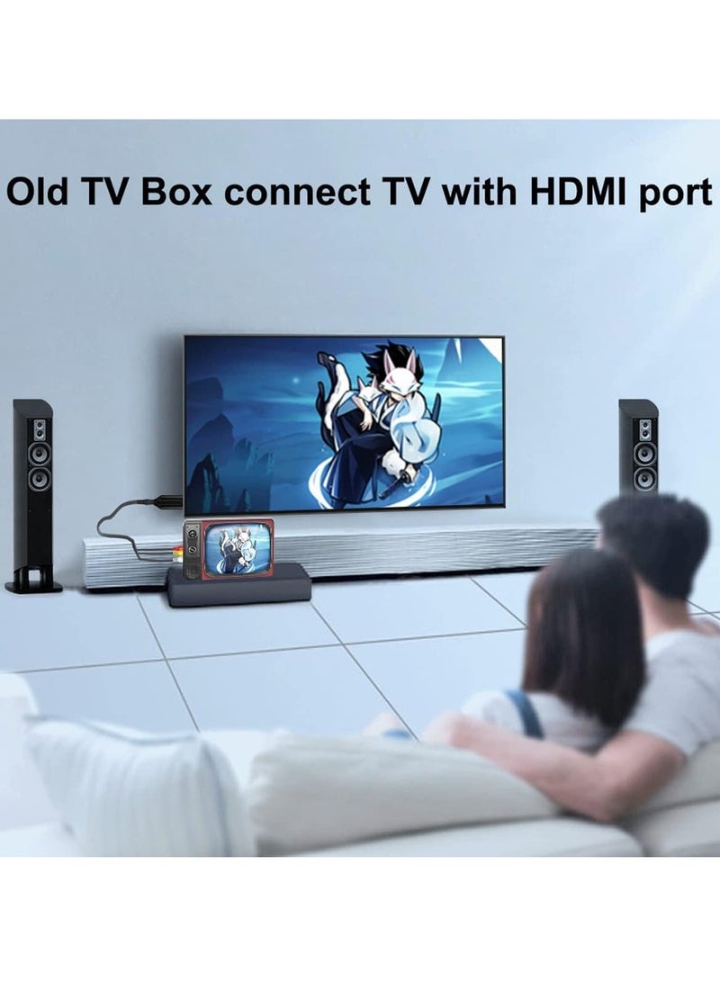 SYOSI محول كابل مركب AV/RCA CVBS إلى HDMI (ذكر) محول صوت فيديو بدقة 1080 بكسل، صندوق محول Mini AV2HDMI PAL/NTSC للتلفزيون/الكمبيوتر الشخصي/PS3/STB/Xbox HDTV Projector  - Image 4