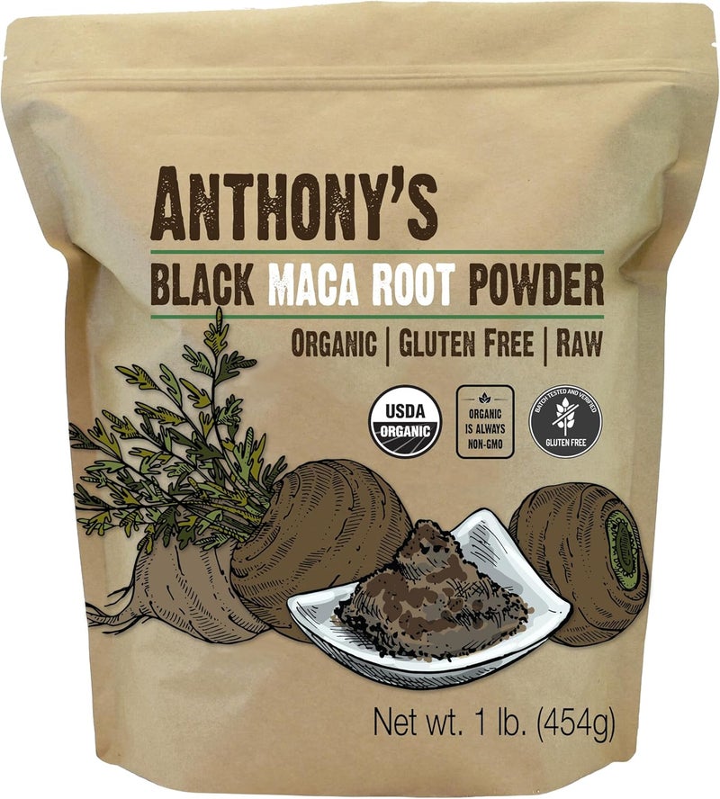 Anthony's Organic Black Maca Powder, 1 lb - Image 1