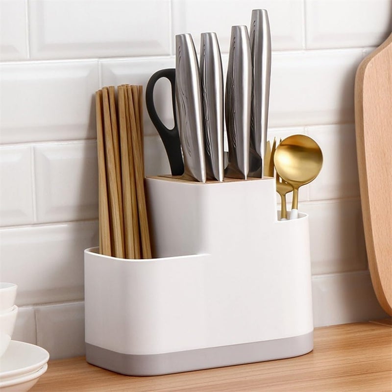 GLigeT Caddy Multifunction Cutlery Drainer and Organiser Kitchen Utensil Holder Caddy for Work Plates Chopsticks Spoons Holder - Image 4