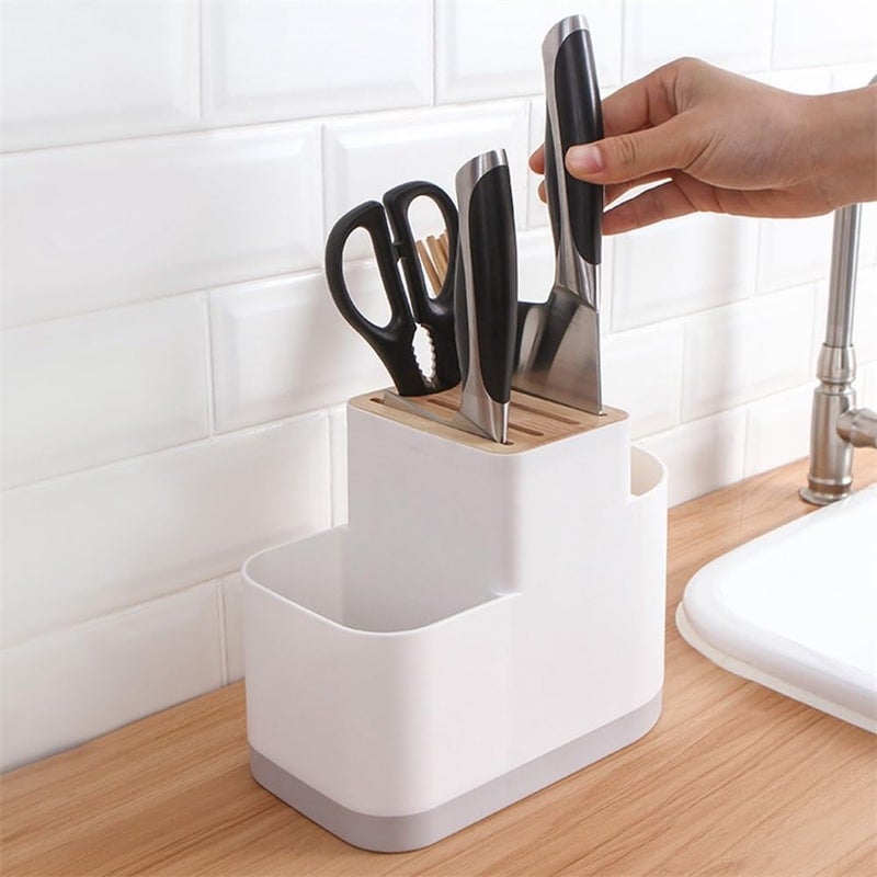 GLigeT Caddy Multifunction Cutlery Drainer and Organiser Kitchen Utensil Holder Caddy for Work Plates Chopsticks Spoons Holder - Image 5