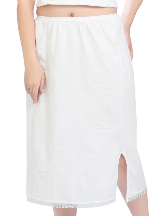 mybody MyBody Maxi Inskirt Pack of 3 – White Cotton Underskirts for Women | Breathable & Stretchable Inner Skirt for Abaya, Gown & Maxi Dress | Sizes S to 3XL | Modest & Comfortable Innerwear  - Image 5