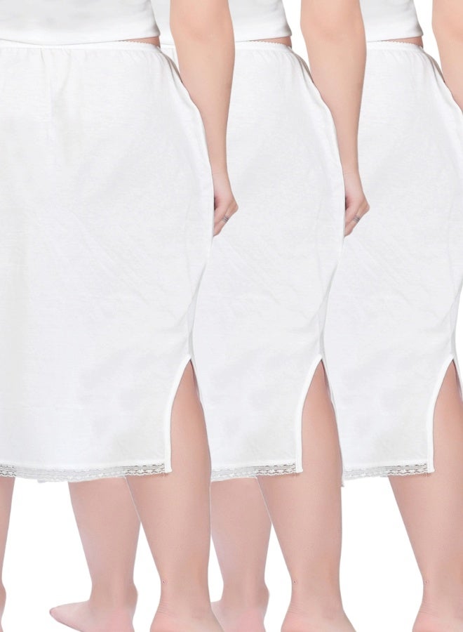 mybody MyBody Maxi Inskirt Pack of 3 – White Cotton Underskirts for Women | Breathable & Stretchable Inner Skirt for Abaya, Gown & Maxi Dress | Sizes S to 3XL | Modest & Comfortable Innerwear  - Image 4