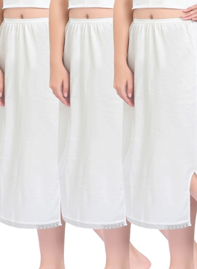 mybody MyBody Maxi Inskirt Pack of 3 – White Cotton Underskirts for Women | Breathable & Stretchable Inner Skirt for Abaya, Gown & Maxi Dress | Sizes S to 3XL | Modest & Comfortable Innerwear  - Image 2