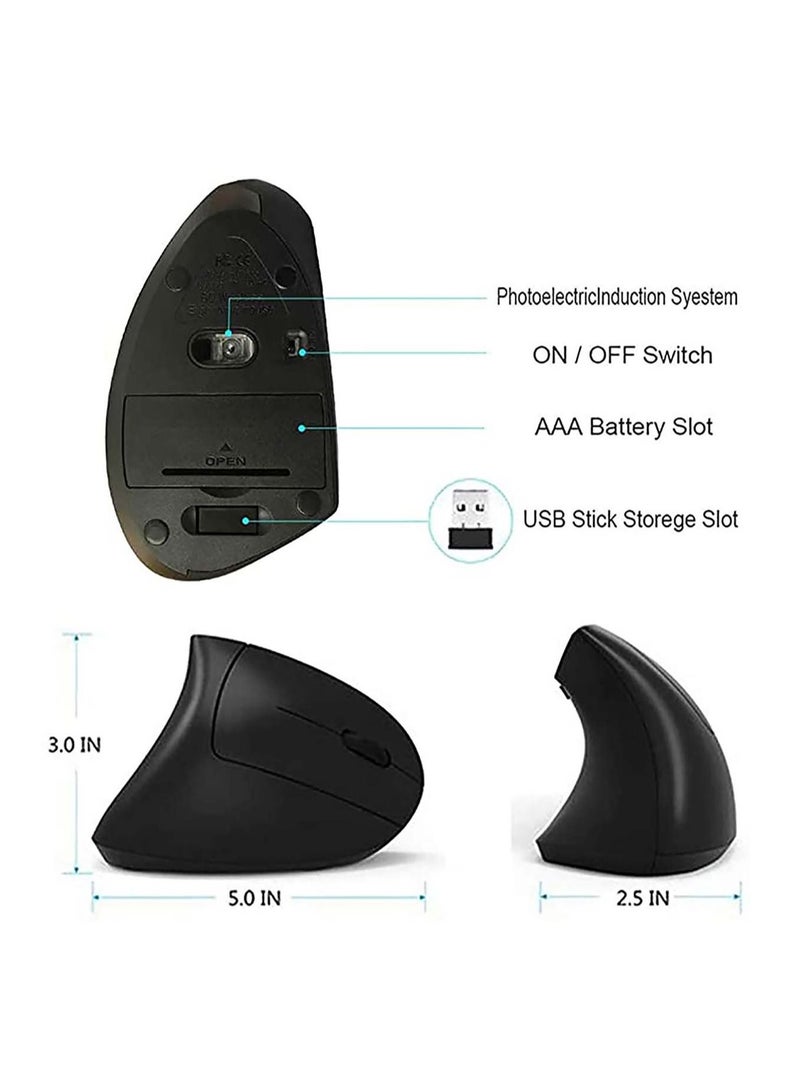Captaintech Ergonomic Wireless Mouse, Vertical Gaming Mouse - Image 3