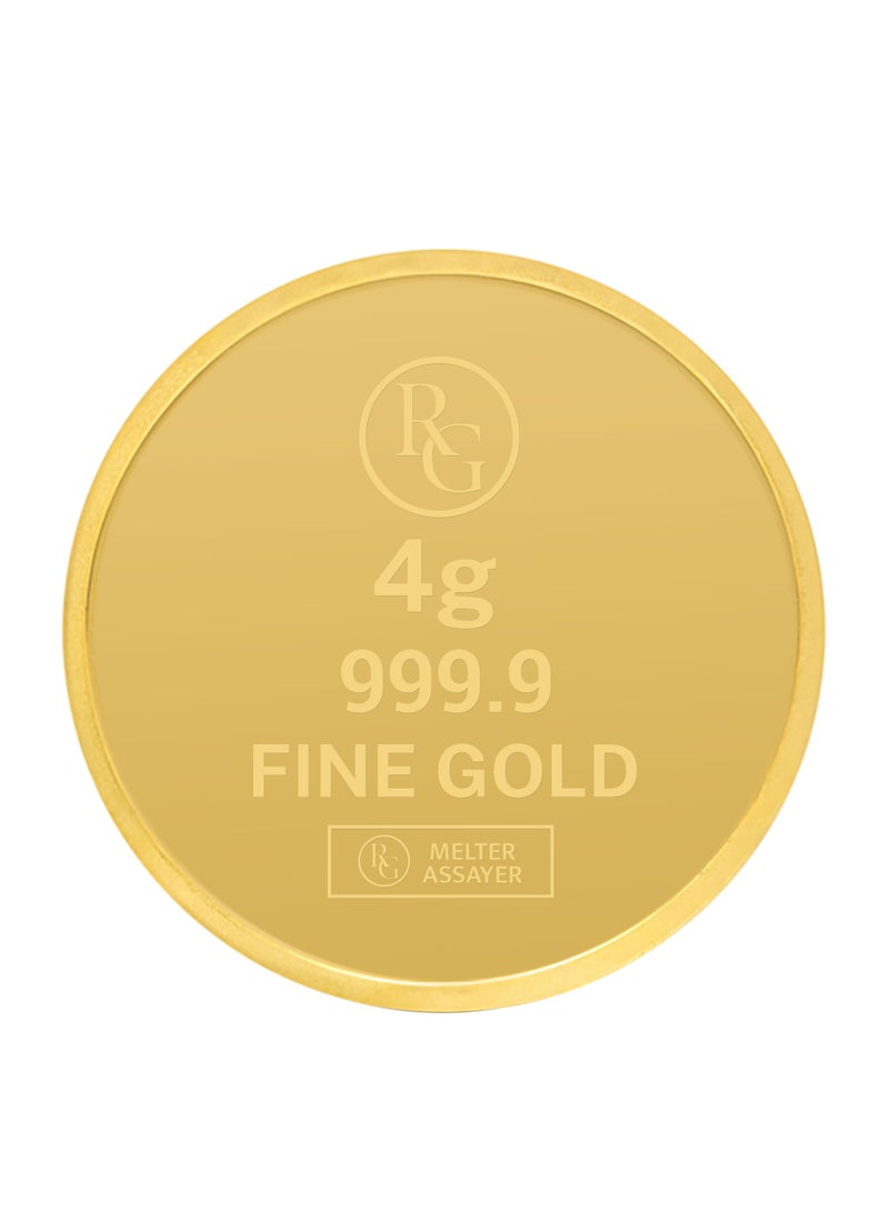 ار جي  ريفاينري عملة ذهبية 4 جرام عيار 24 قيراط بتصميم زهرة - عملة ذهبية 4 جرام عيار 24 قيراط 999.9 نقاء - Image 3