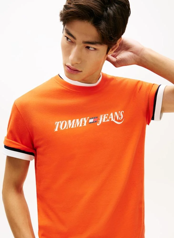 TOMMY JEANS Logo Crew Neck Jersey T-Shirt