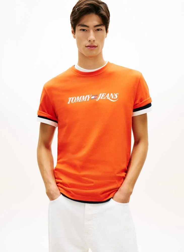 TOMMY JEANS Logo Crew Neck Jersey T-Shirt