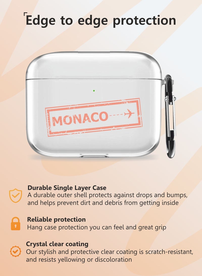 MOBILIUS Protective Case Cover For AirPods Pro With Keychain Ticket to Monaco  - Image 3
