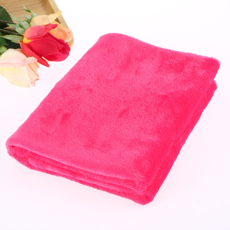 Gorgeous Flannel Fleece Pet Blanket Cozy Towel Color Pet Blanket(Rosy) - Image 1