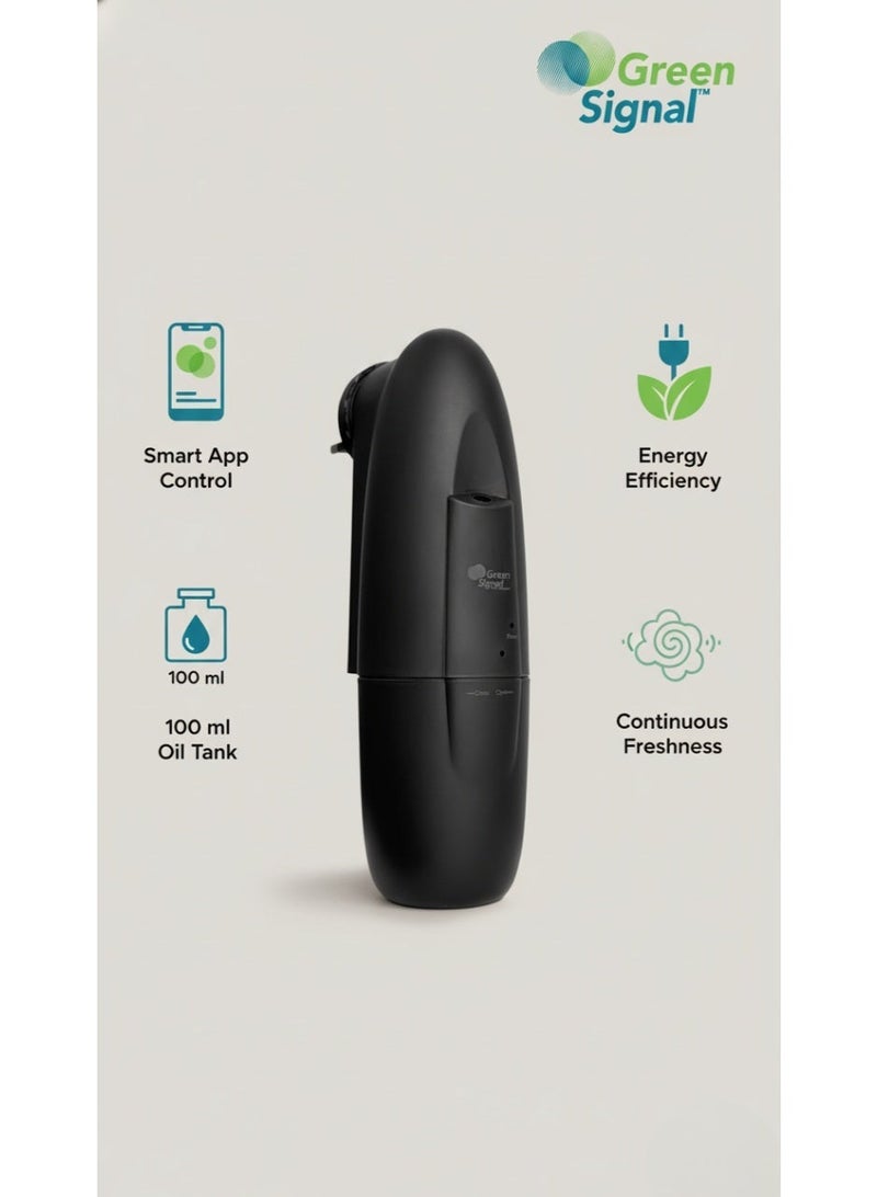 Green Signal Plug-In Smart Waterless Diffuser for Aroma Oils | App-Controlled Wall Scent Air Machine | 100 ml Capacity, Covers Up to 300 Sq Ft | Elegant Fragrance Diffuser - Image 2