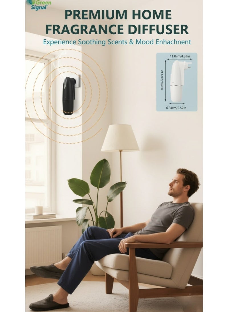 Green Signal Plug-In Smart Waterless Diffuser for Aroma Oils | App-Controlled Wall Scent Air Machine | 100 ml Capacity, Covers Up to 300 Sq Ft | Elegant Fragrance Diffuser - Image 5