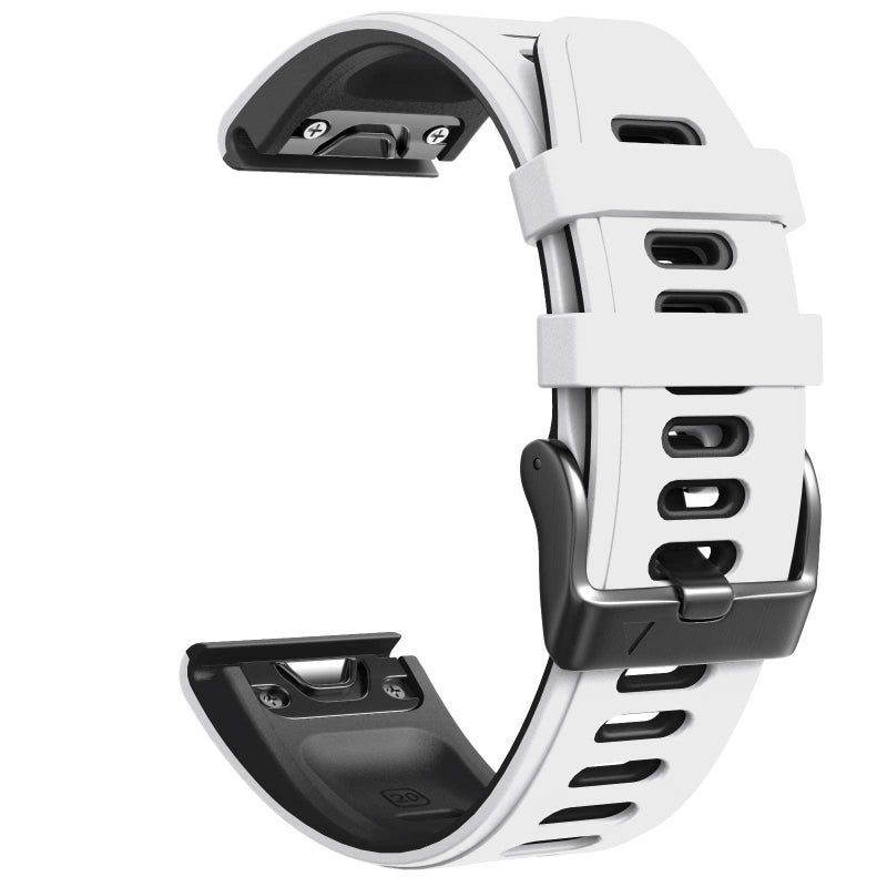 ANCOOL Fenix 7S Watch Band/Fenix 6S Watch Band 20mm Silicone Watch Bands Replacement for Fenix 5S/Fenix 6S Pro/Fenix 7S Pro(White-Black) - Image 4