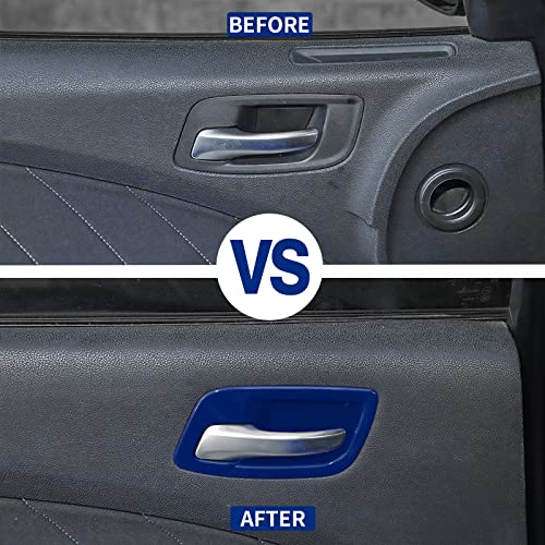 JWWY Inner Door Bowl Handle Interior Door Pull Handle Cover Trim Garnish Fit for 2011-2025+ Dodge Charger Interior Accessories,Chrysler 300 5pcs Blue - Image 2