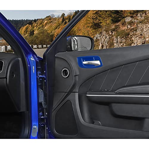JWWY Inner Door Bowl Handle Interior Door Pull Handle Cover Trim Garnish Fit for 2011-2025+ Dodge Charger Interior Accessories,Chrysler 300 5pcs Blue - Image 3