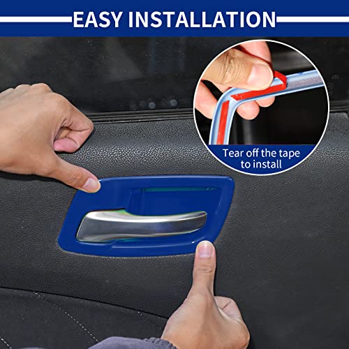 JWWY Inner Door Bowl Handle Interior Door Pull Handle Cover Trim Garnish Fit for 2011-2025+ Dodge Charger Interior Accessories,Chrysler 300 5pcs Blue - Image 4