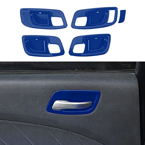 JWWY Inner Door Bowl Handle Interior Door Pull Handle Cover Trim Garnish Fit for 2011-2025+ Dodge Charger Interior Accessories,Chrysler 300 5pcs Blue - Image 1