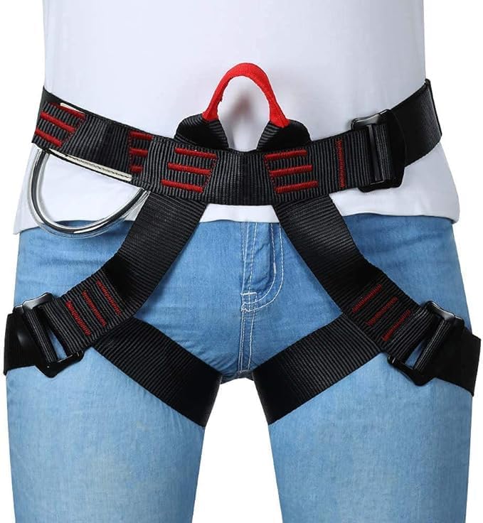 White Tech Climbing Safety Harness Belt Seat Belts for Tree Climbing Outdoor Training Caving Rock Climbing Rappelling and Fall Protection, Climbing, and Industrial Use for Women Man - Image 1