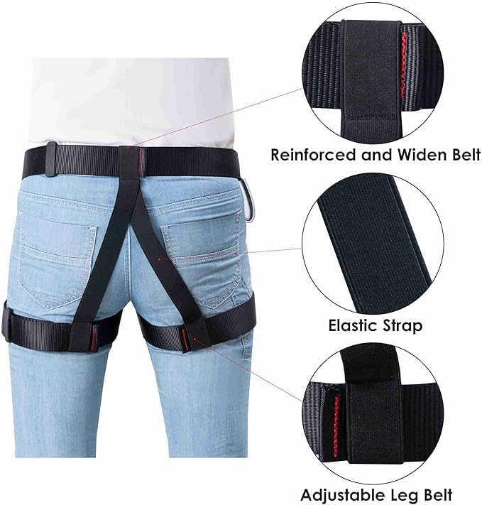 White Tech Climbing Safety Harness Belt Seat Belts for Tree Climbing Outdoor Training Caving Rock Climbing Rappelling and Fall Protection, Climbing, and Industrial Use for Women Man - Image 4