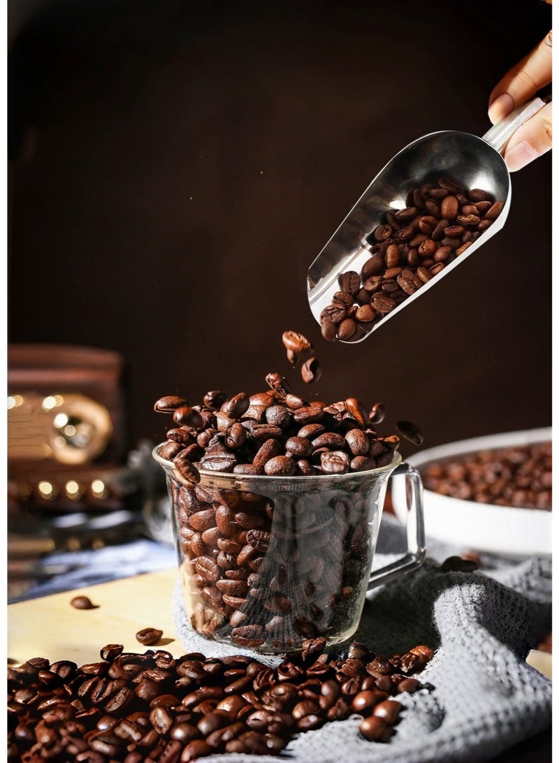 متجر الفرح مغرفة ثلج من الفولاذ المقاوم للصدأ، مغرفة ثلج للمطبخ لصانعة الثلج، مغرفة ثلج صغيرة للمجمد، أدوات مطبخ، مغرفة طعام الكلاب الأليفة من دقيق البسكويت آمنة للاستخدام في غسالة الأطباق 5 أونصة - Image 4